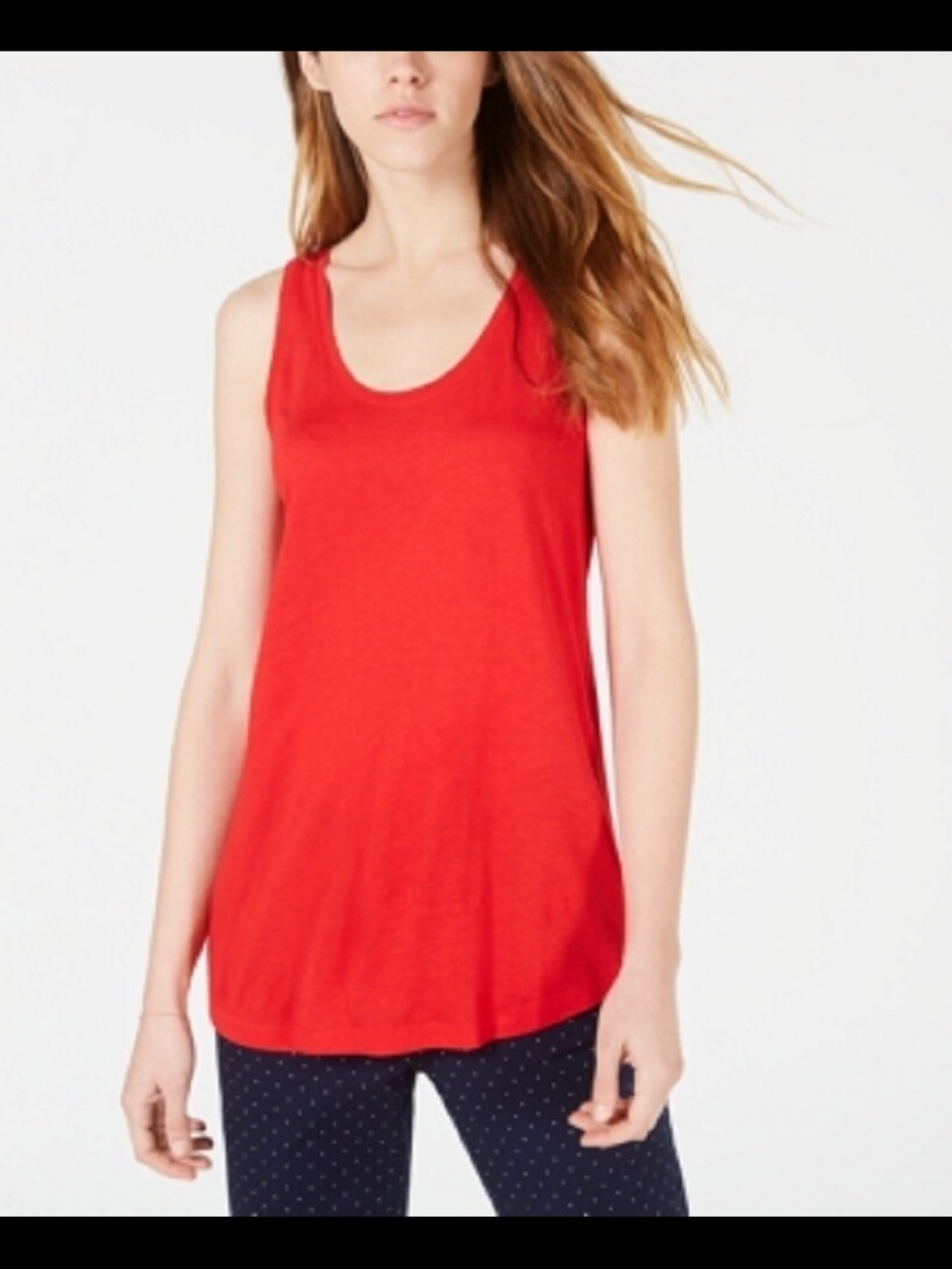 NWT Maison Jules™ Women's Red Scoop Neck Tank Top Size XLarge